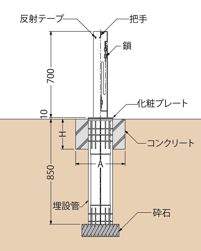 ブランド買うならブランドオフ 上下式 スプリング付 ステンレス製 車止め 南京錠付 チェーンなし UD1170SNL カネソウ