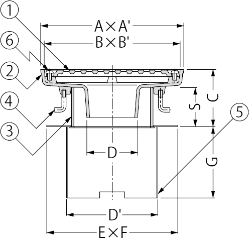 EDMAF-1 | 鋳鉄製ルーフドレン | カネソウ株式会社 建設用金属製品の 