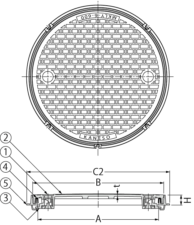 MKLY-S（丸）| マンホール・ハンドホール鉄蓋 | カネソウ株式会社 建設