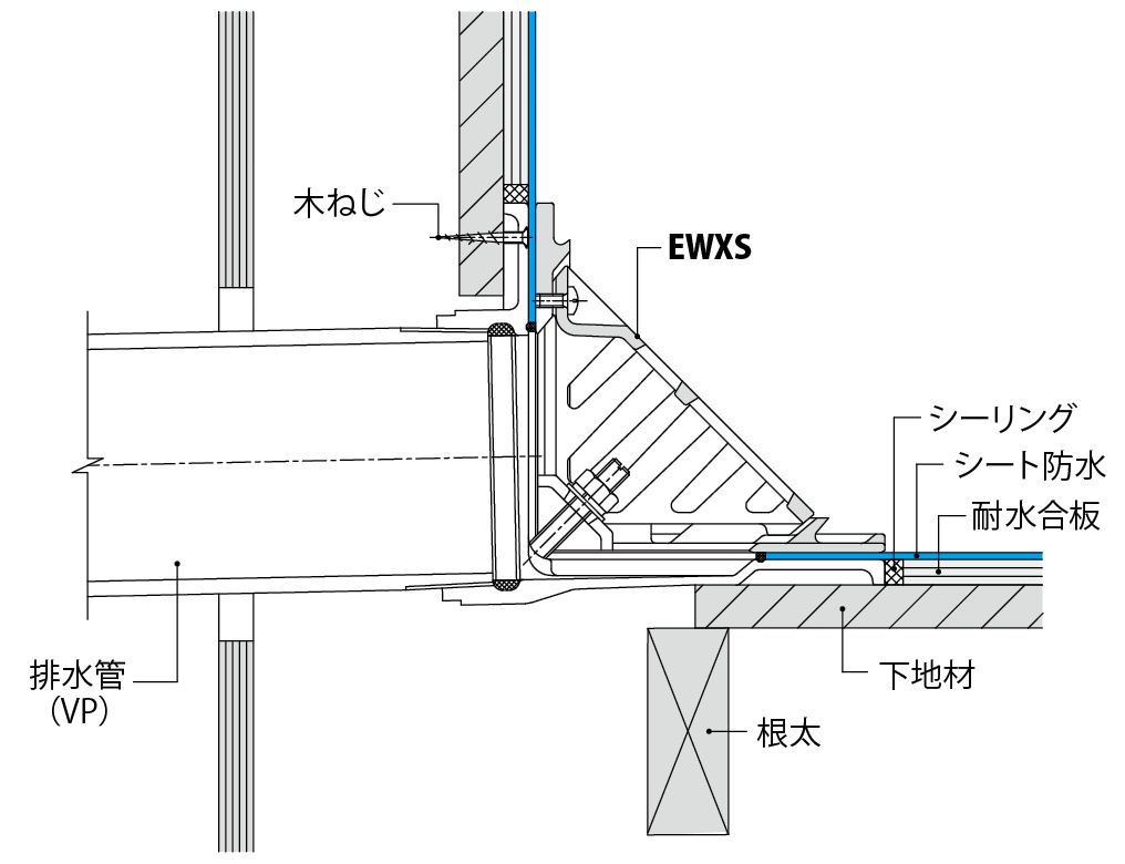 EWXS | 鋳鉄製ルーフドレン | カネソウ株式会社 建設用金属製品の総合