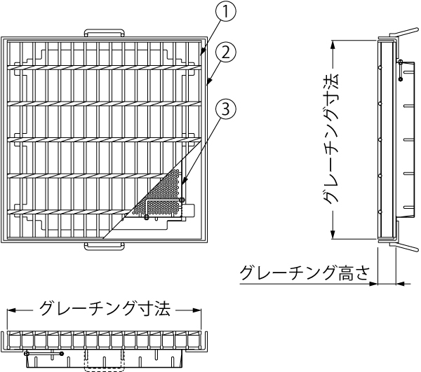 カネソウ SUSグレーチング 落葉助っ人バスケット付プレーンタイプ集水