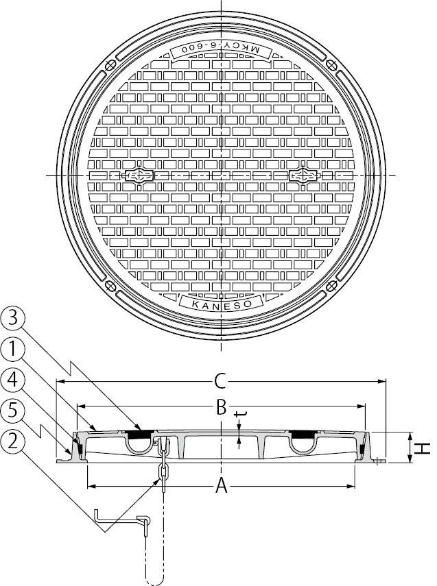 MKCY-S | マンホール・ハンドホール鉄蓋 | カネソウ株式会社 建設用