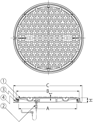 MKXY-8（丸）| マンホール・ハンドホール鉄蓋 | カネソウ株式会社 建設