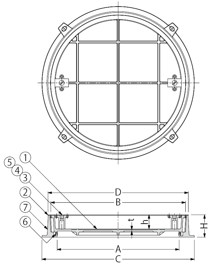 MRCR-2 | カラー舗装用鉄蓋（化粧用鉄蓋）| カネソウ株式会社 建設用