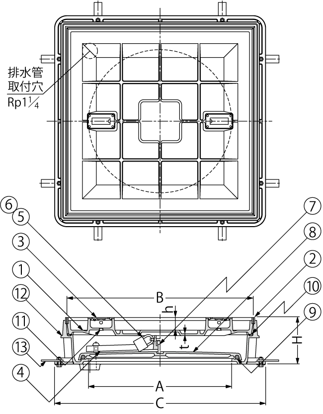 MRKW | カラー舗装用鉄蓋（化粧用鉄蓋）| カネソウ株式会社 建設用金属